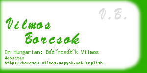 vilmos borcsok business card